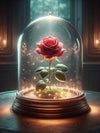 Rose Éternelle Sous Cloche avec LED